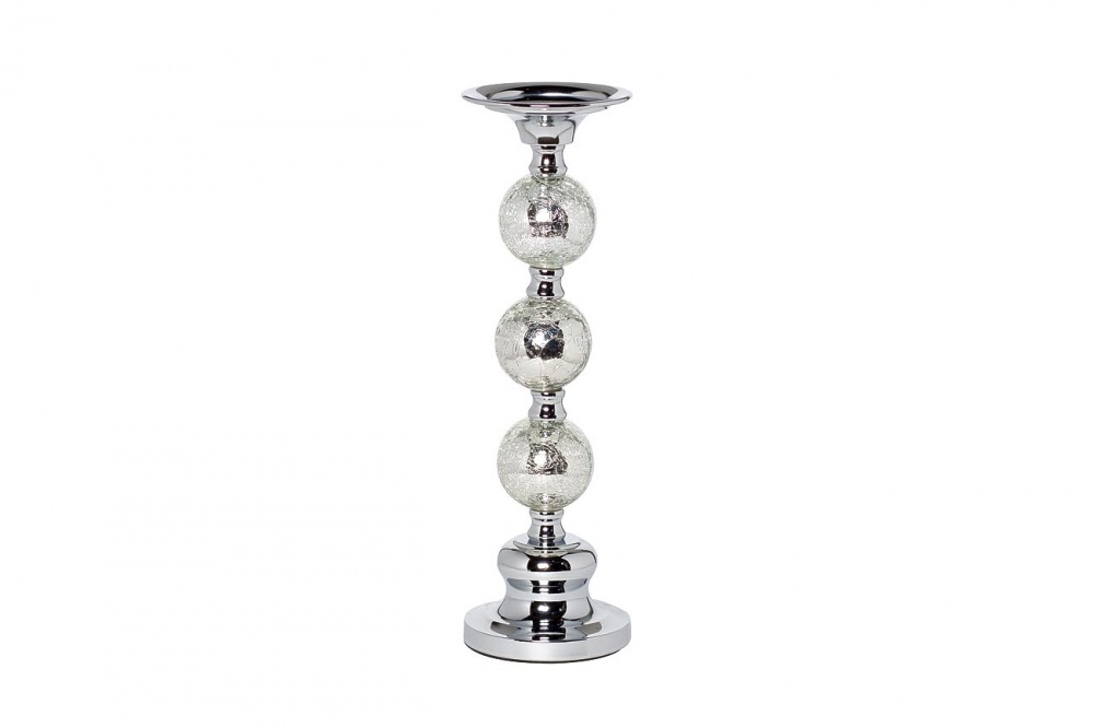 Подсвечник никелированный d11*32см
