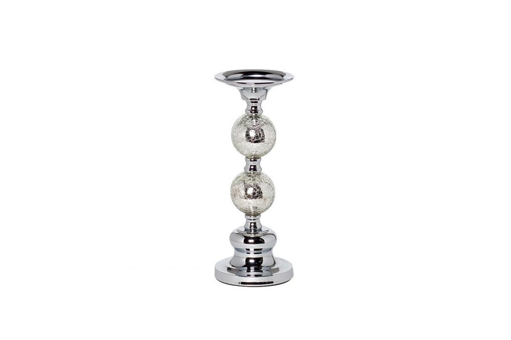 Подсвечник никелированный d11*26см
