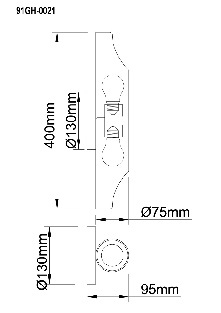 Бра металлическое черное/золотое 91GH-0021
