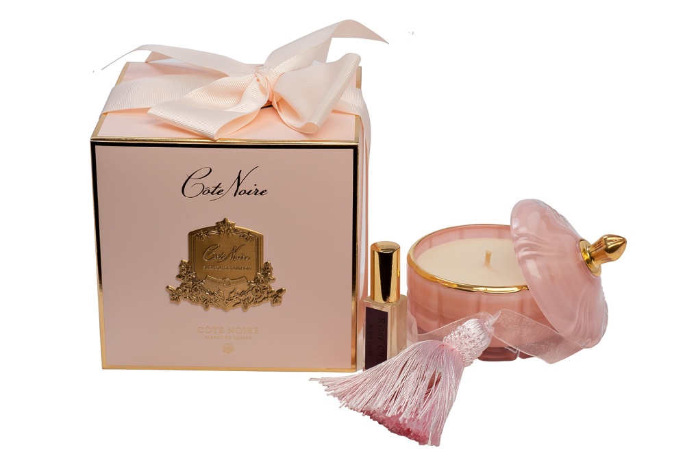 Свеча ароматическая Pink Champagne в вазе  96CN4502